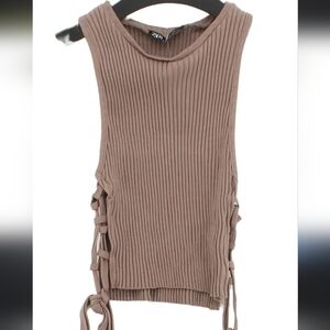 Zara Ribbed Brown/Gray Tank Top- Size medium